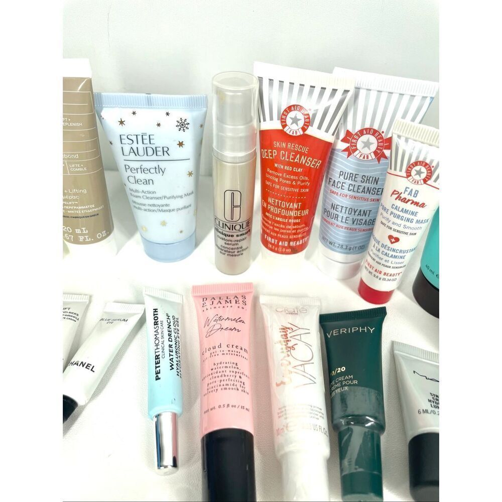 Luxury Skincare Travel Lot 21pc Tata Harper Chanel Estée Lauder FAB Skyn Veriphy - Picture 5 of 8